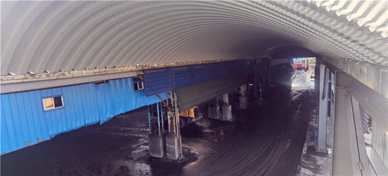 山東棗莊煤棚無梁拱形屋頂施工